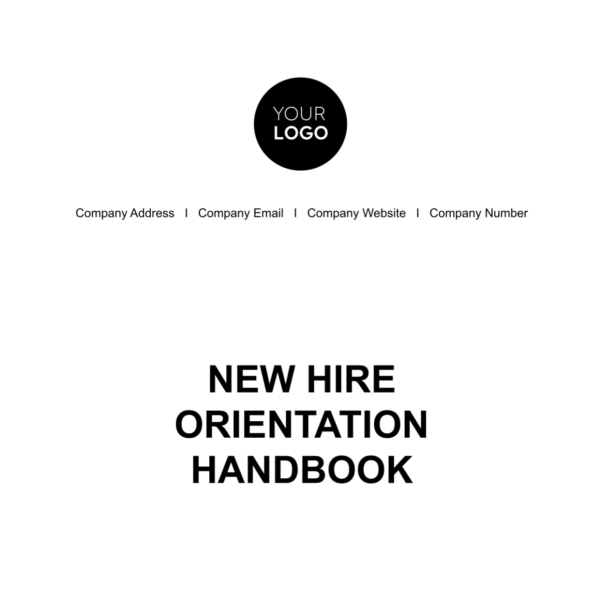 New Hire Orientation Handbook HR Template