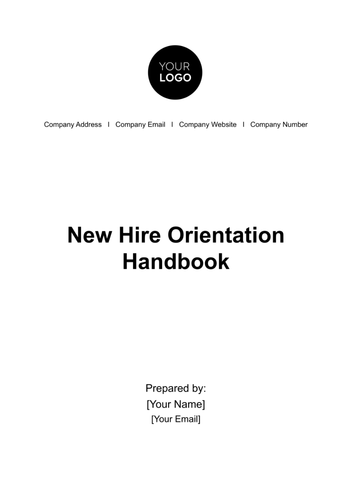 New Hire Orientation Handbook HR Template - Edit Online & Download