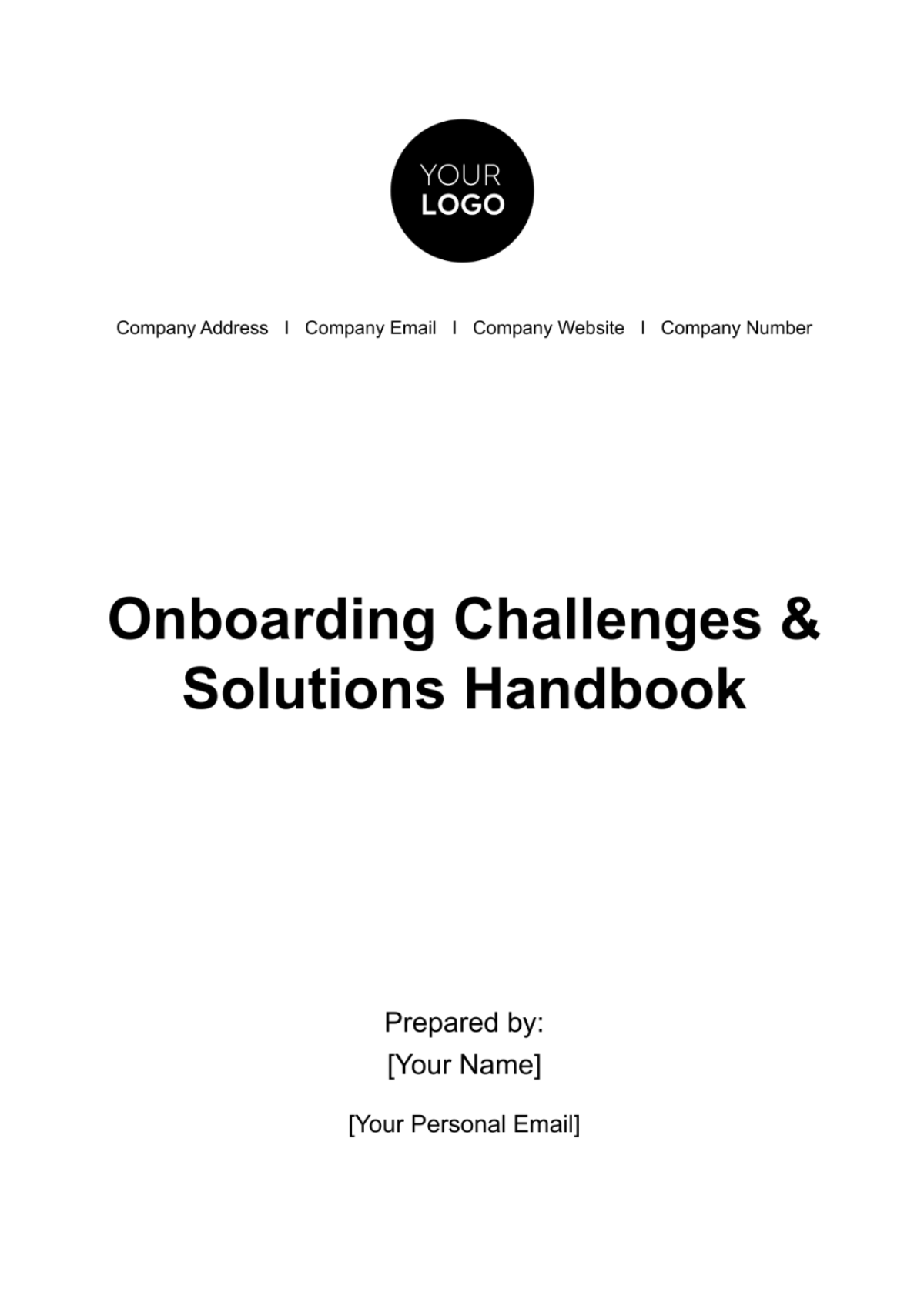 Onboarding Challenges & Solutions Handbook HR Template - Edit Online & Download