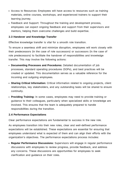 Free Role Transition & Evolution Manual HR Template to Edit Online