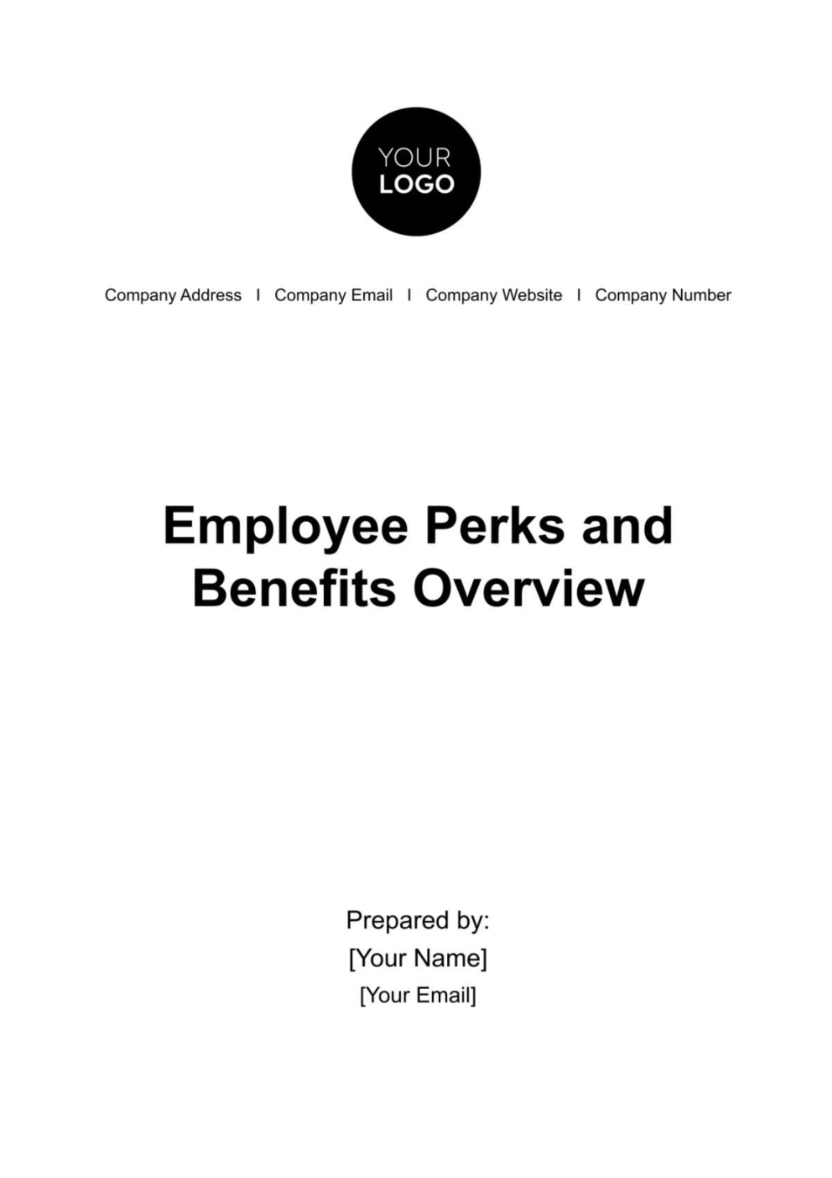 Employee Benefits & Perks Overview HR Template