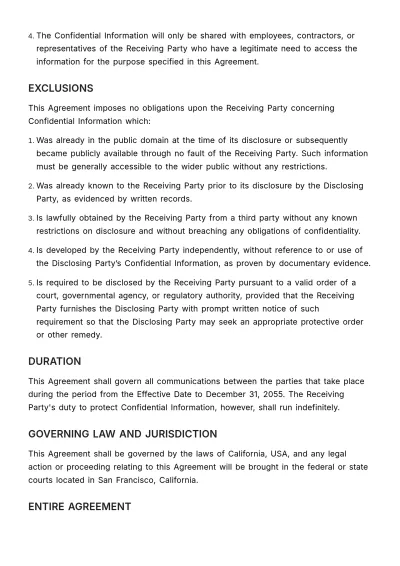 Free Confidentiality and NDA Agreement HR Template to Edit Online