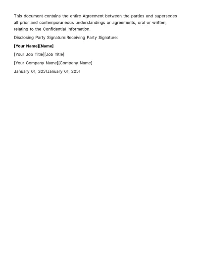 Free Confidentiality and NDA Agreement HR Template to Edit Online