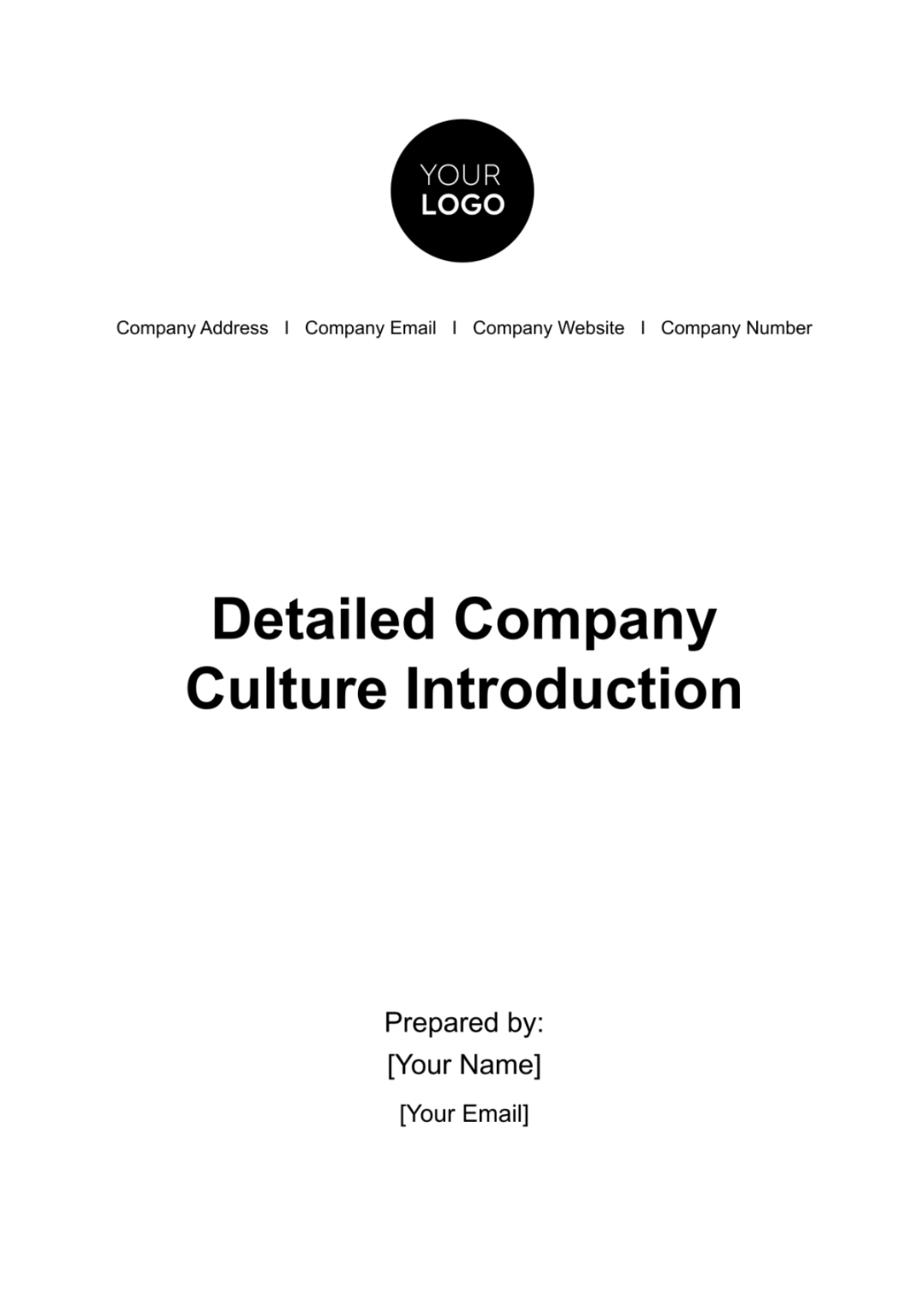 Free Detailed Company Culture Introduction HR Template