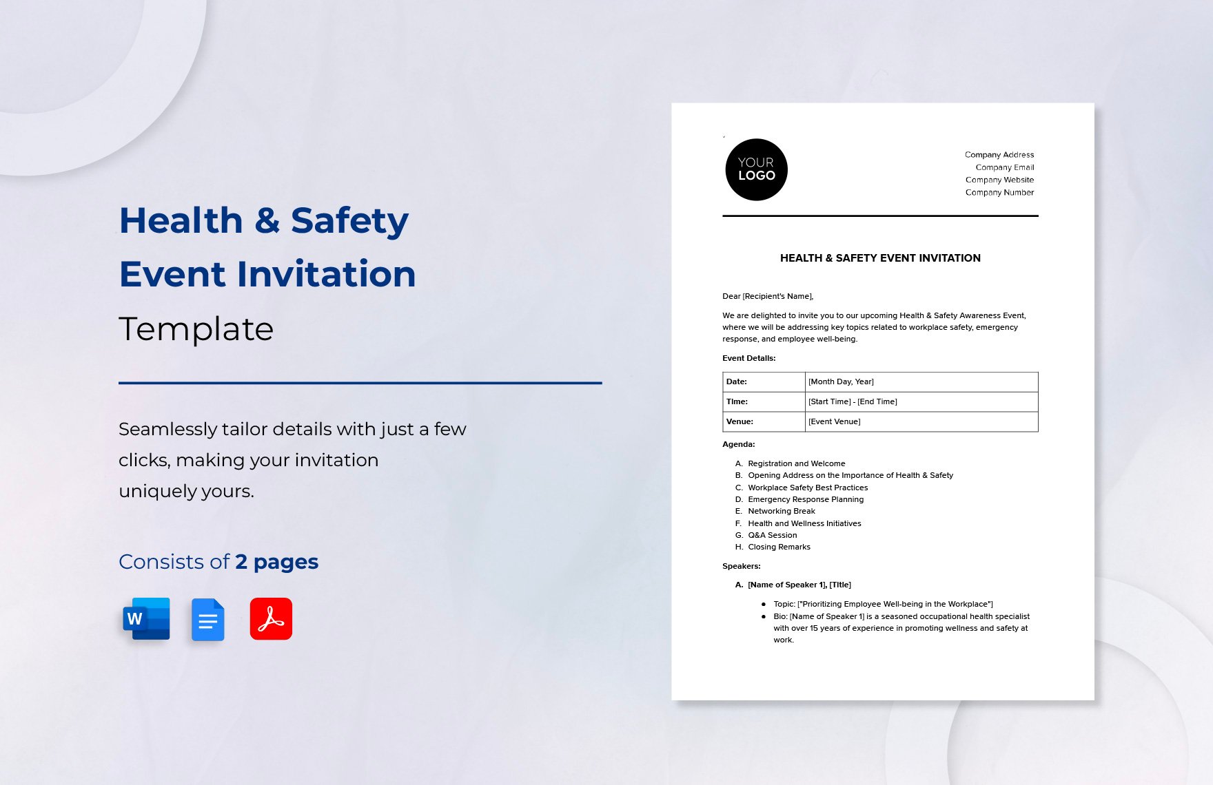 Health & Safety Event Invitation Template