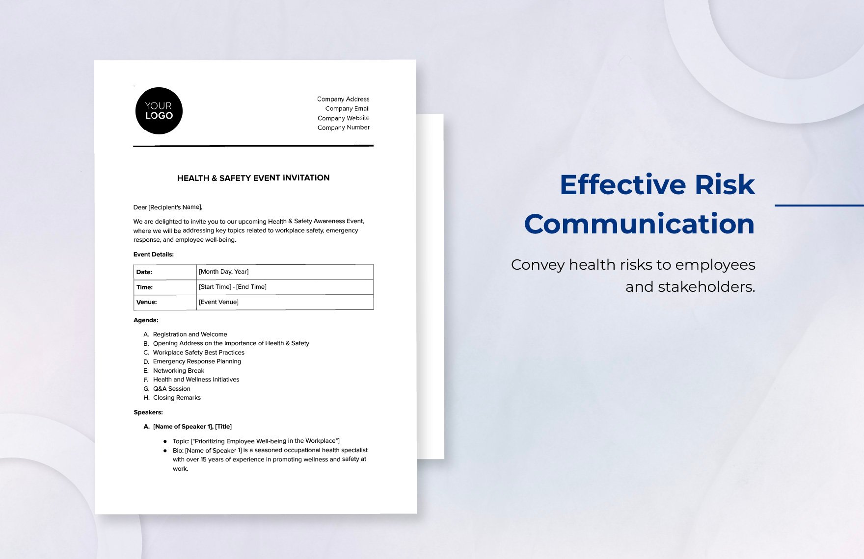 Health Safety Event Invitation Template