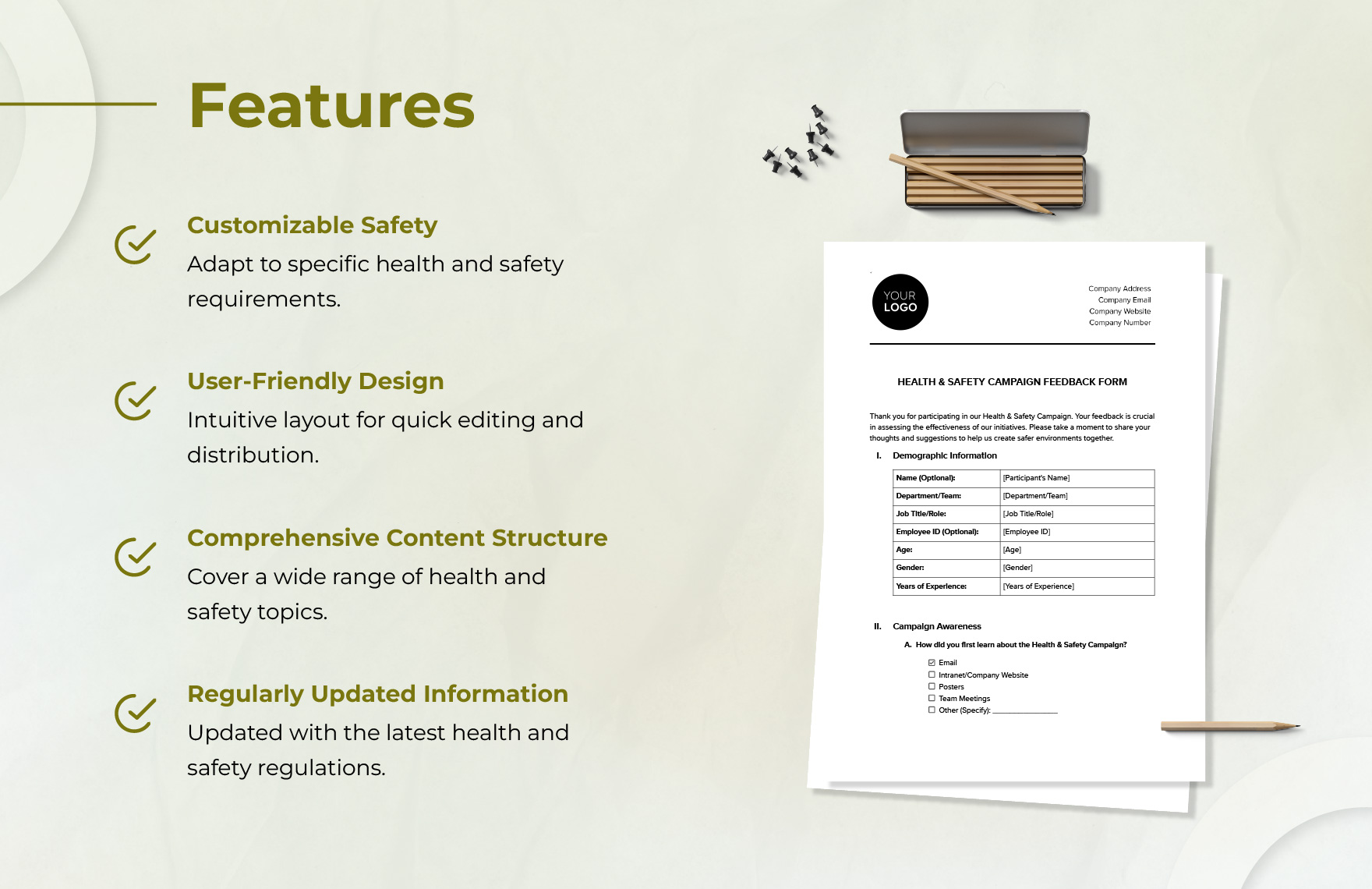 Health & Safety Campaign Feedback Form Template