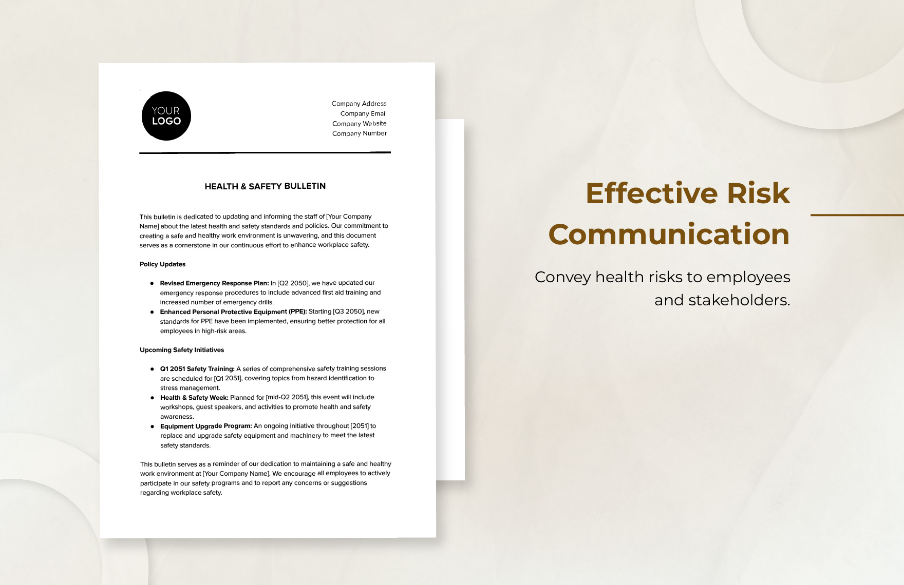 Health & Safety Bulletin Template