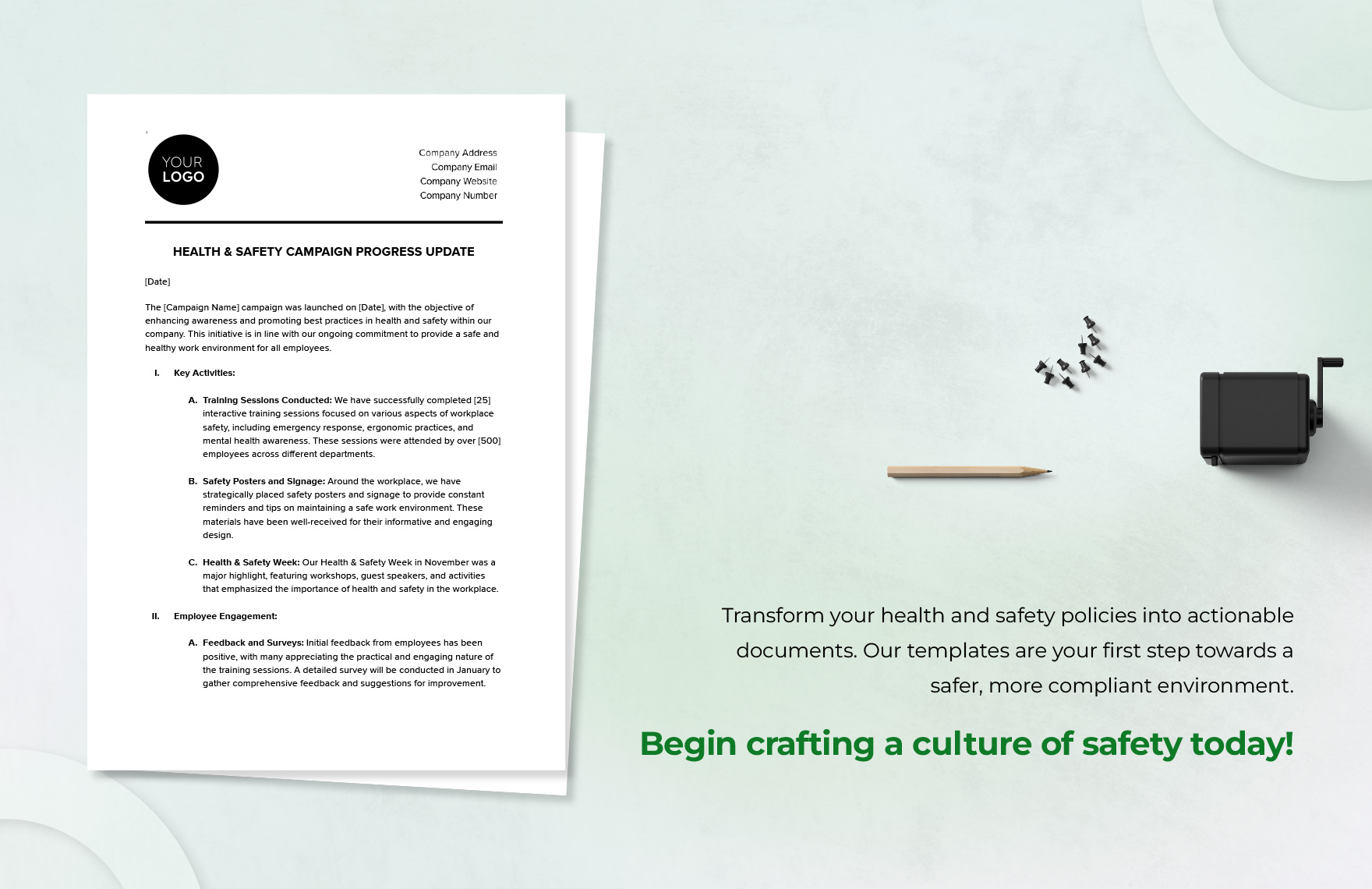 Health & Safety Campaign Progress Update Template