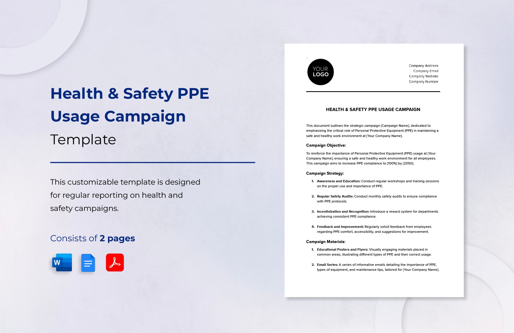 Health & Safety PPE Usage Campaign Template