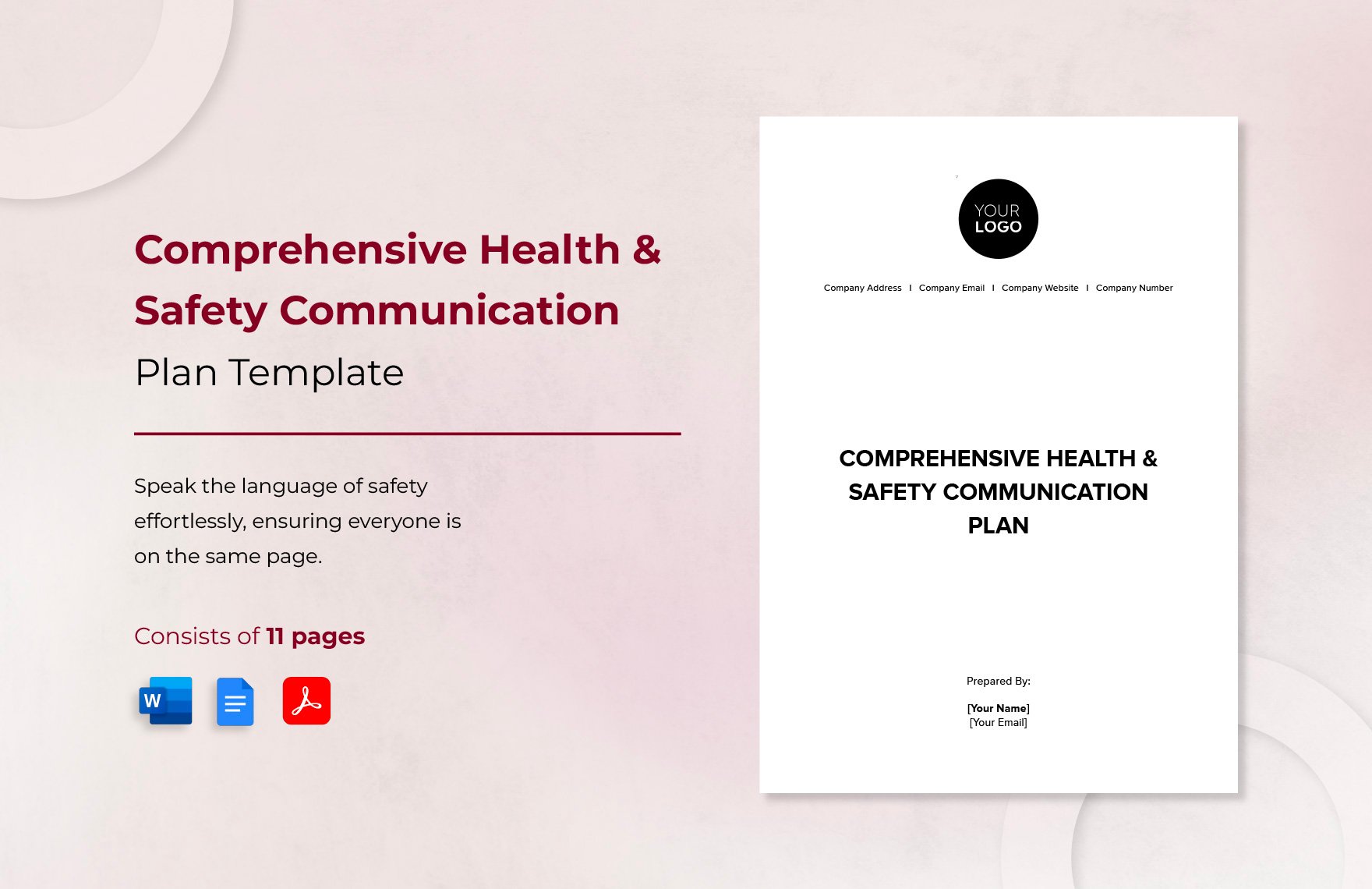 Comprehensive Health & Safety Communication Plan Template