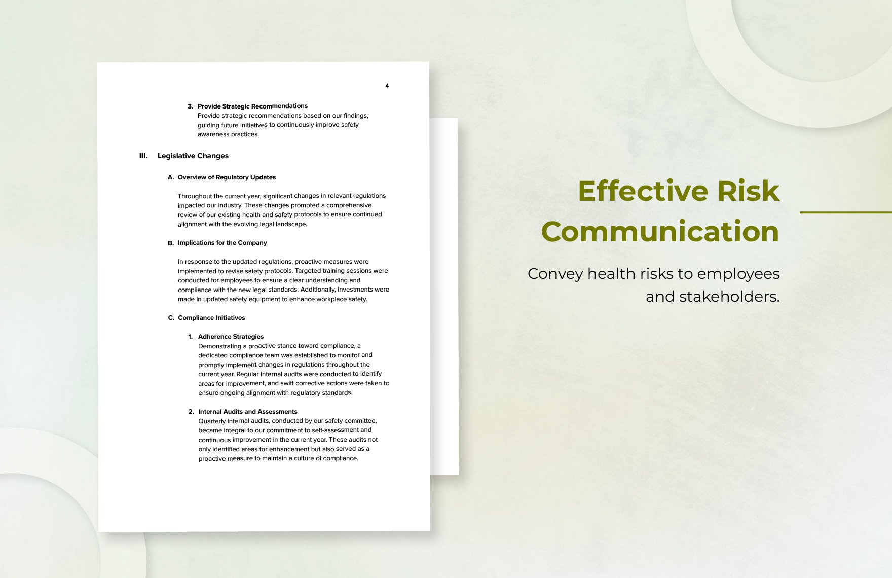 Annual Health Safety Awareness Report Template