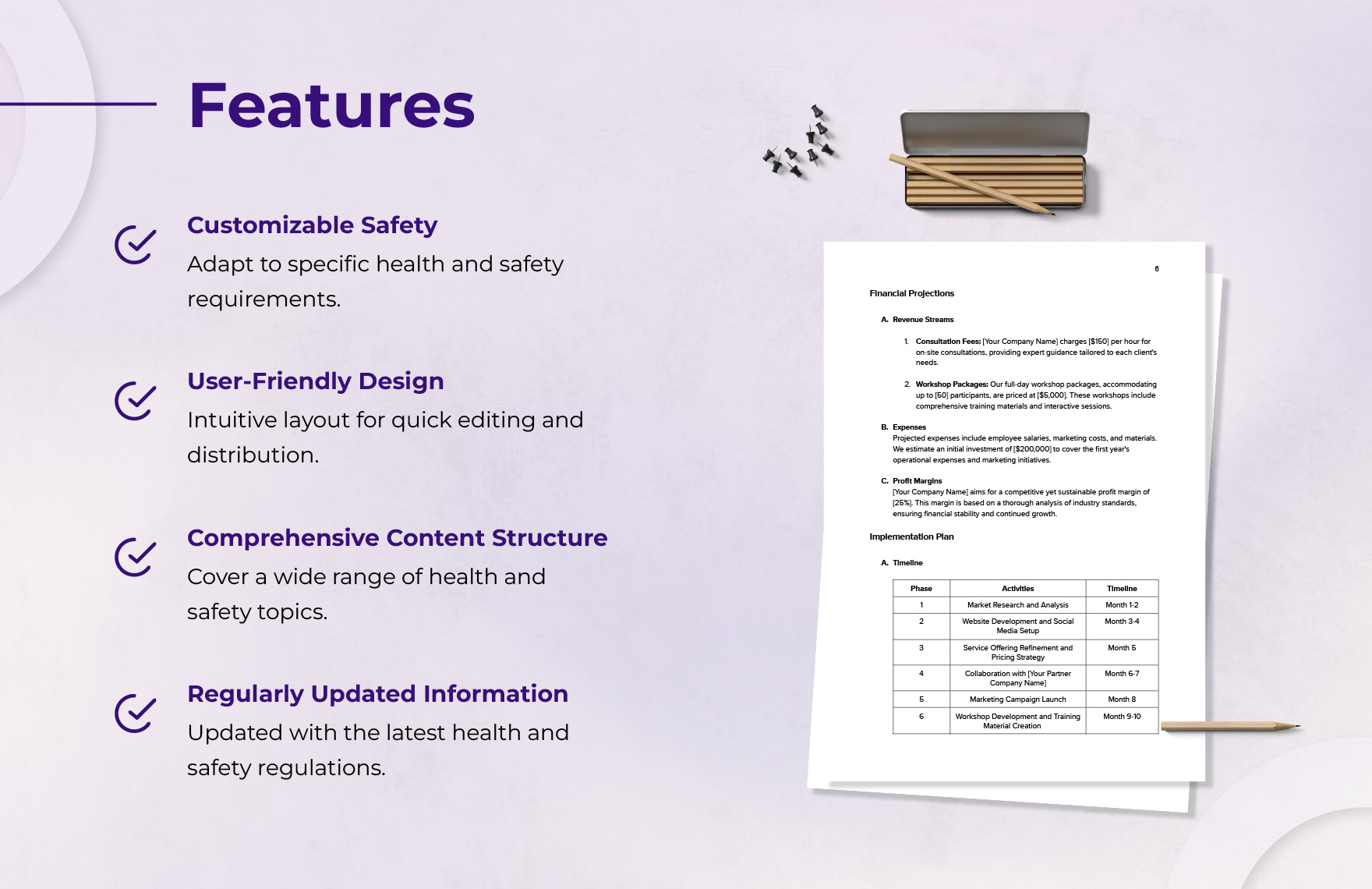 Health & Safety Campaign Business Plan Template