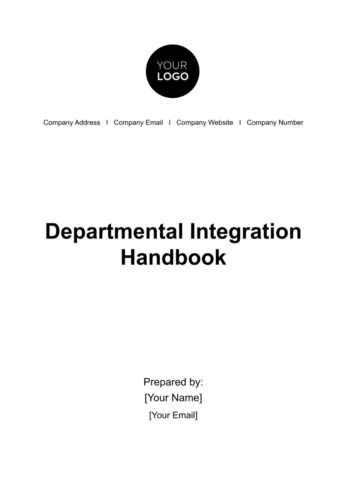 Departmental Integration Handbook HR Template