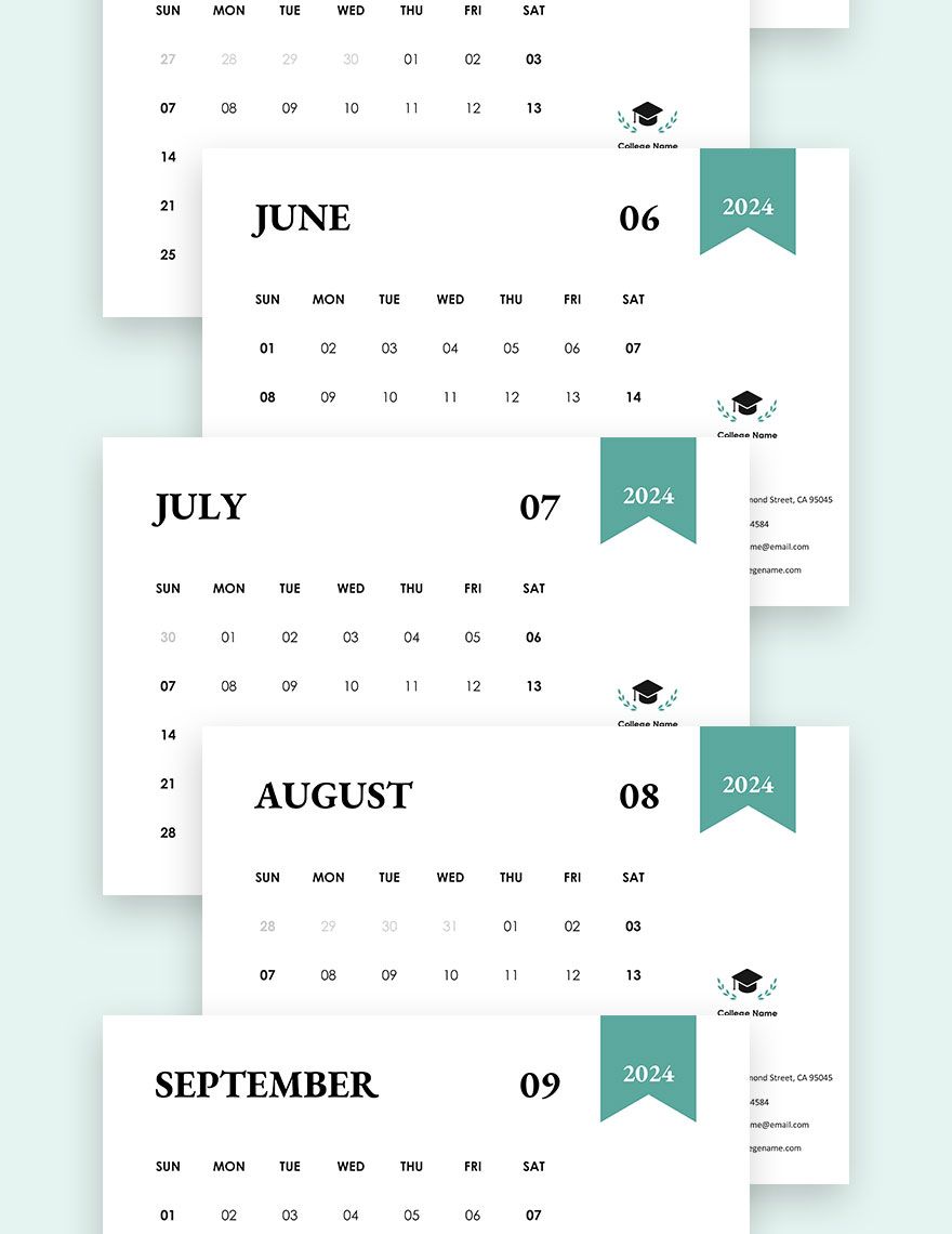 Academic Desk Calendar Template