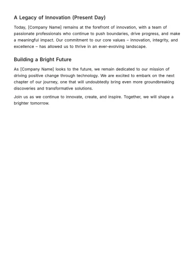 Free Company History Introduction HR Template to Edit Online