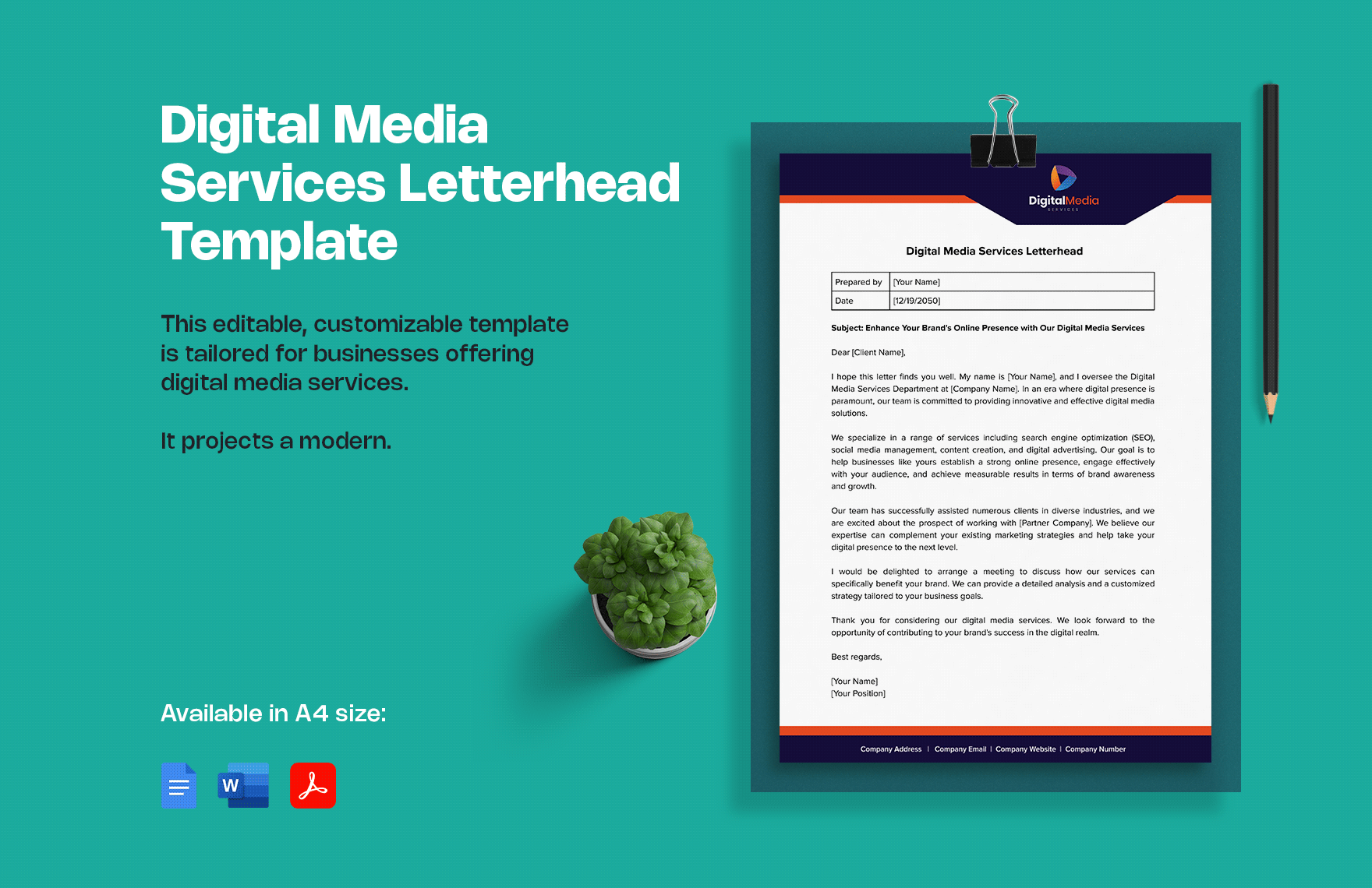 Digital Media Services Letterhead Template