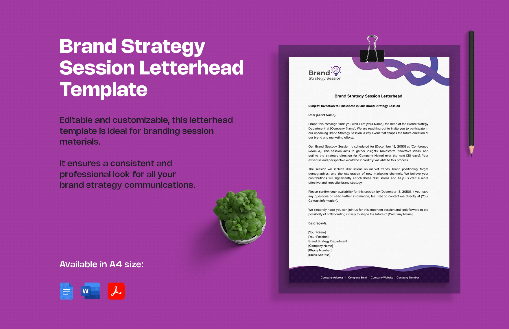 Brand Strategy Session Letterhead Template