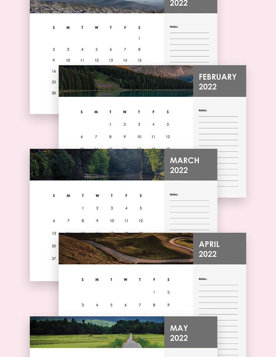 Annual Desk Calendar Template