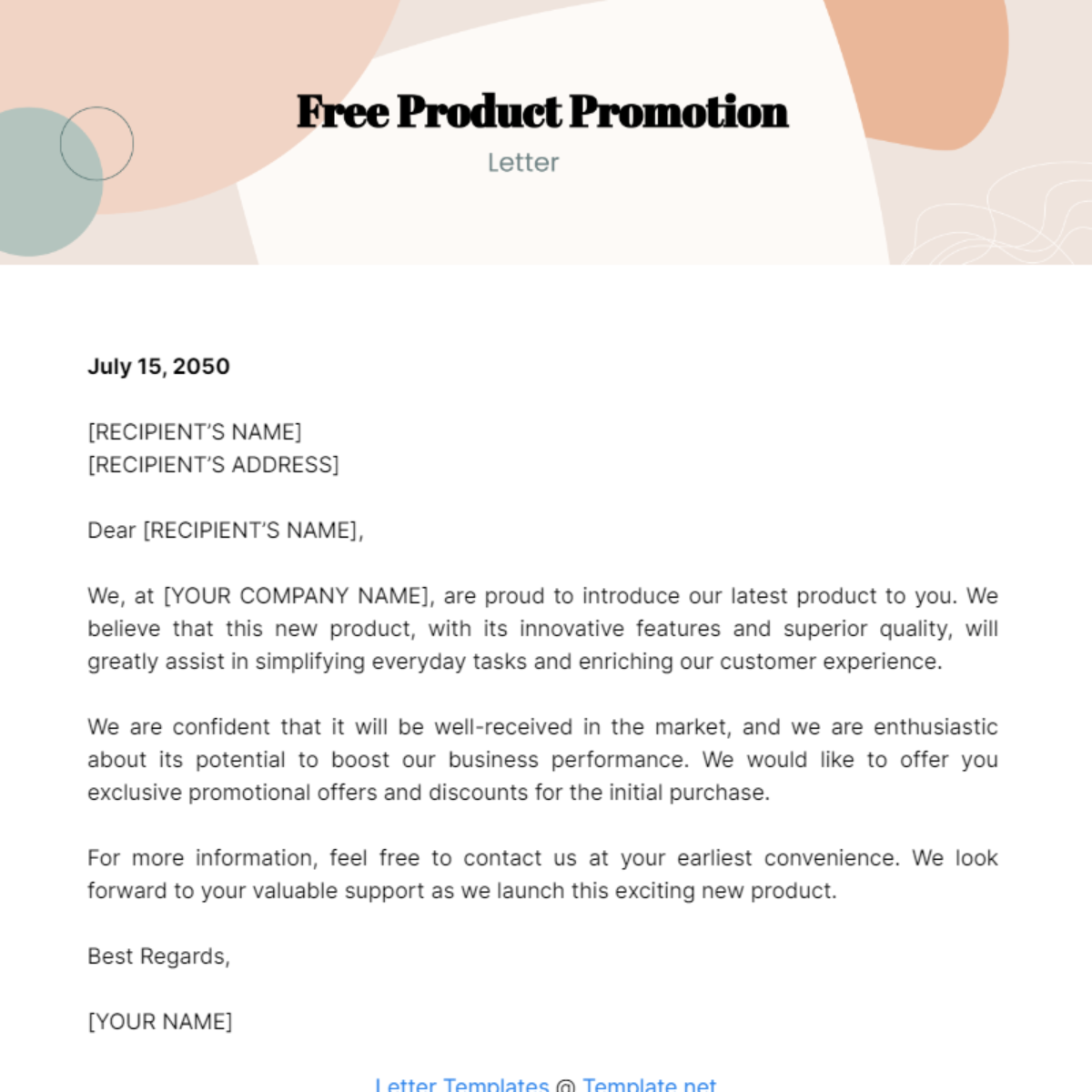 Product Promotion Letter Template - Edit Online & Download