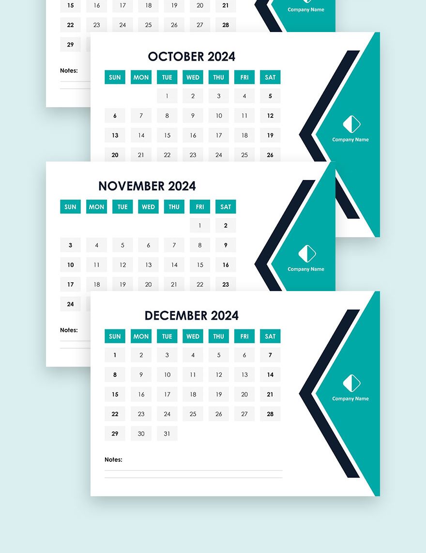 Annual Planning Desk Calendar Template