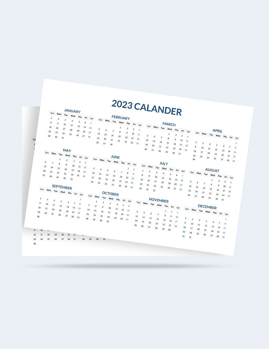 Annual Project Desk Calendar Template