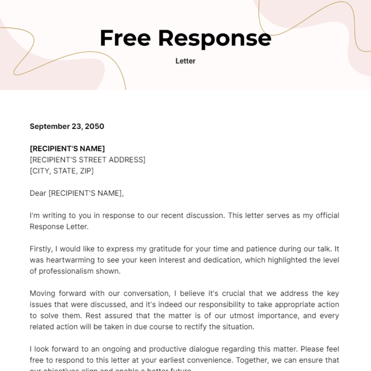 Free Response Letter