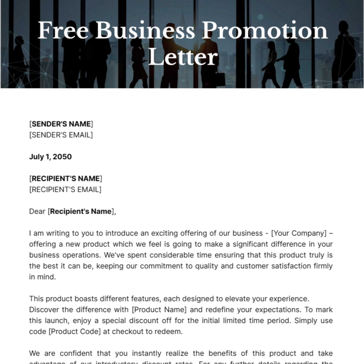 Business Promotion Letter Template - Edit Online & Download