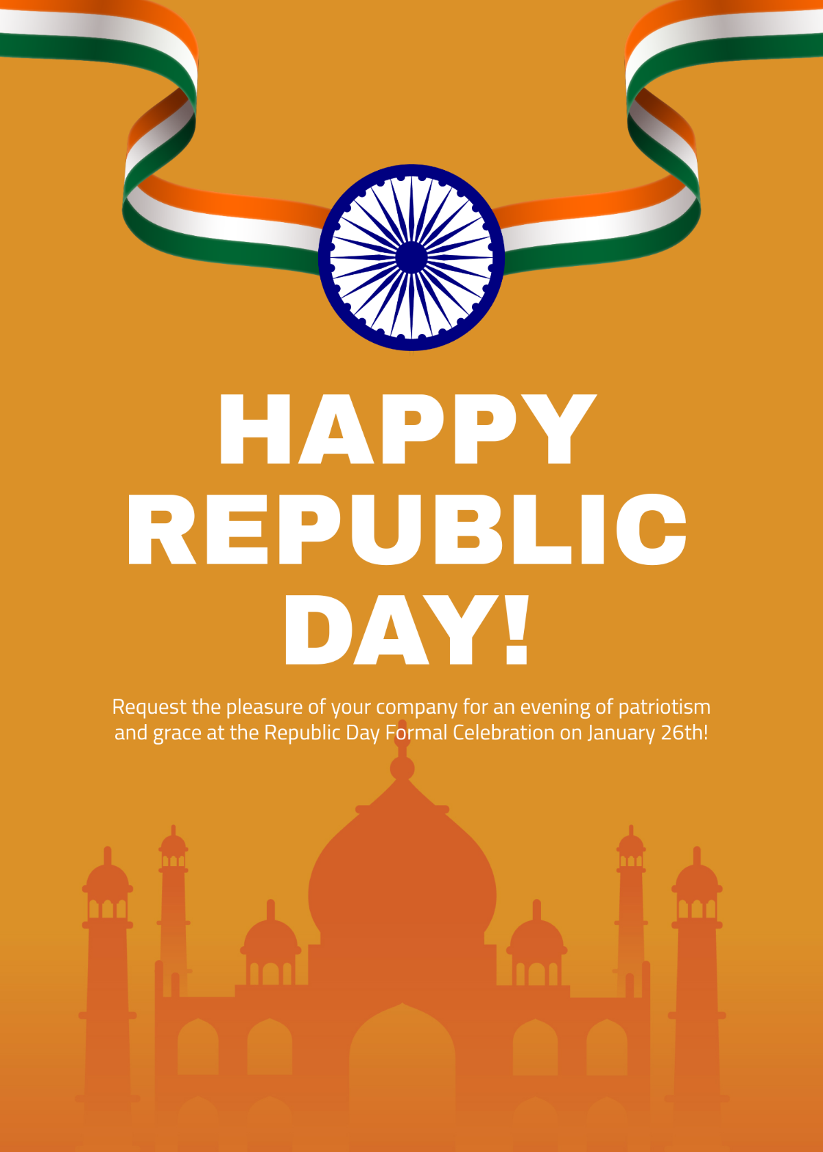 Republic Day Greeting Invitation