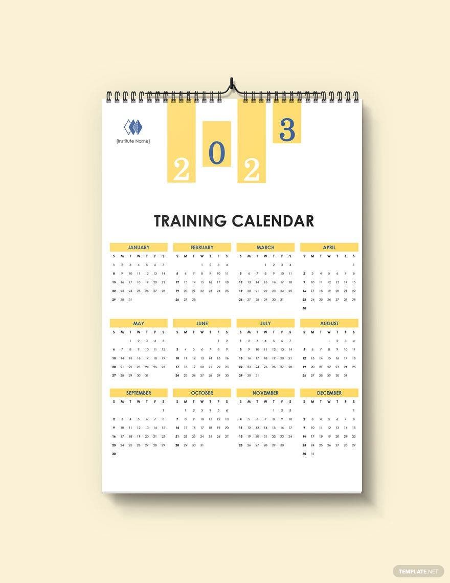 Blank Training Desk Calendar Template