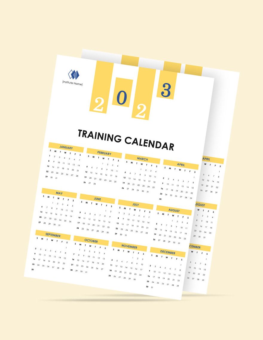 Blank Training Desk Calendar 
