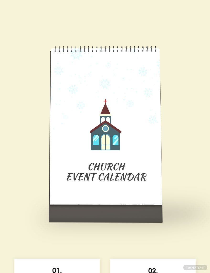 Church Event Desk Calendar Template