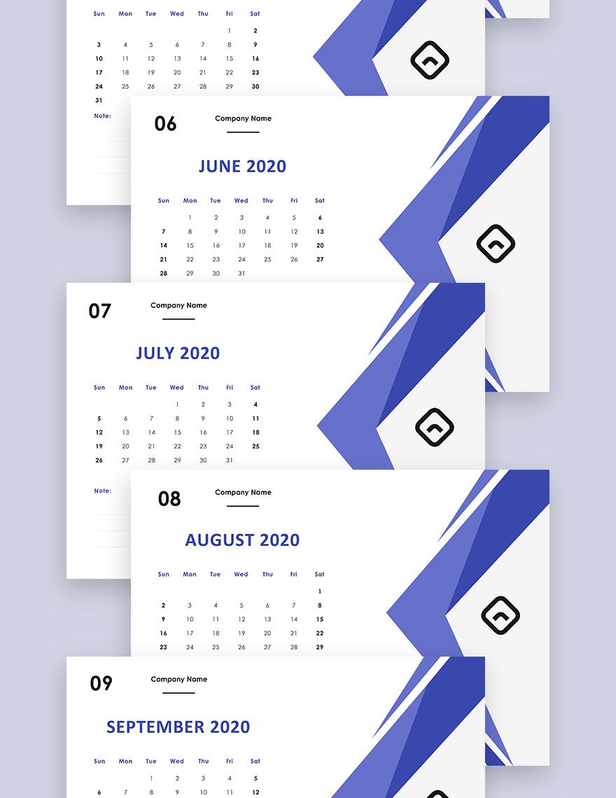 Company Event Desk Calendar Template