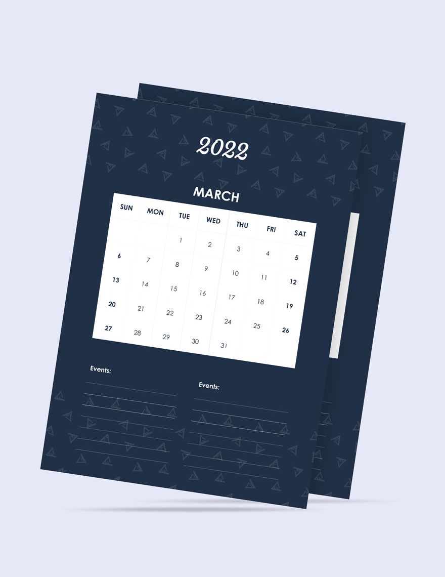Daily Event Desk Calendar Template