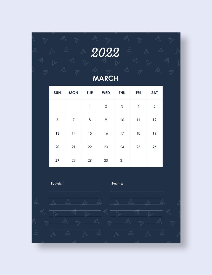 Daily Event Desk Calendar Template