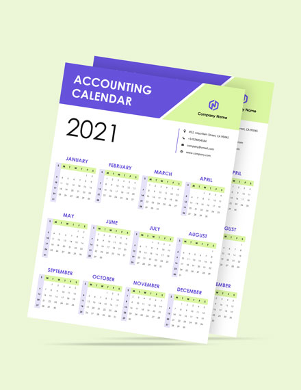 Editable Accounting Desk Calendar Template