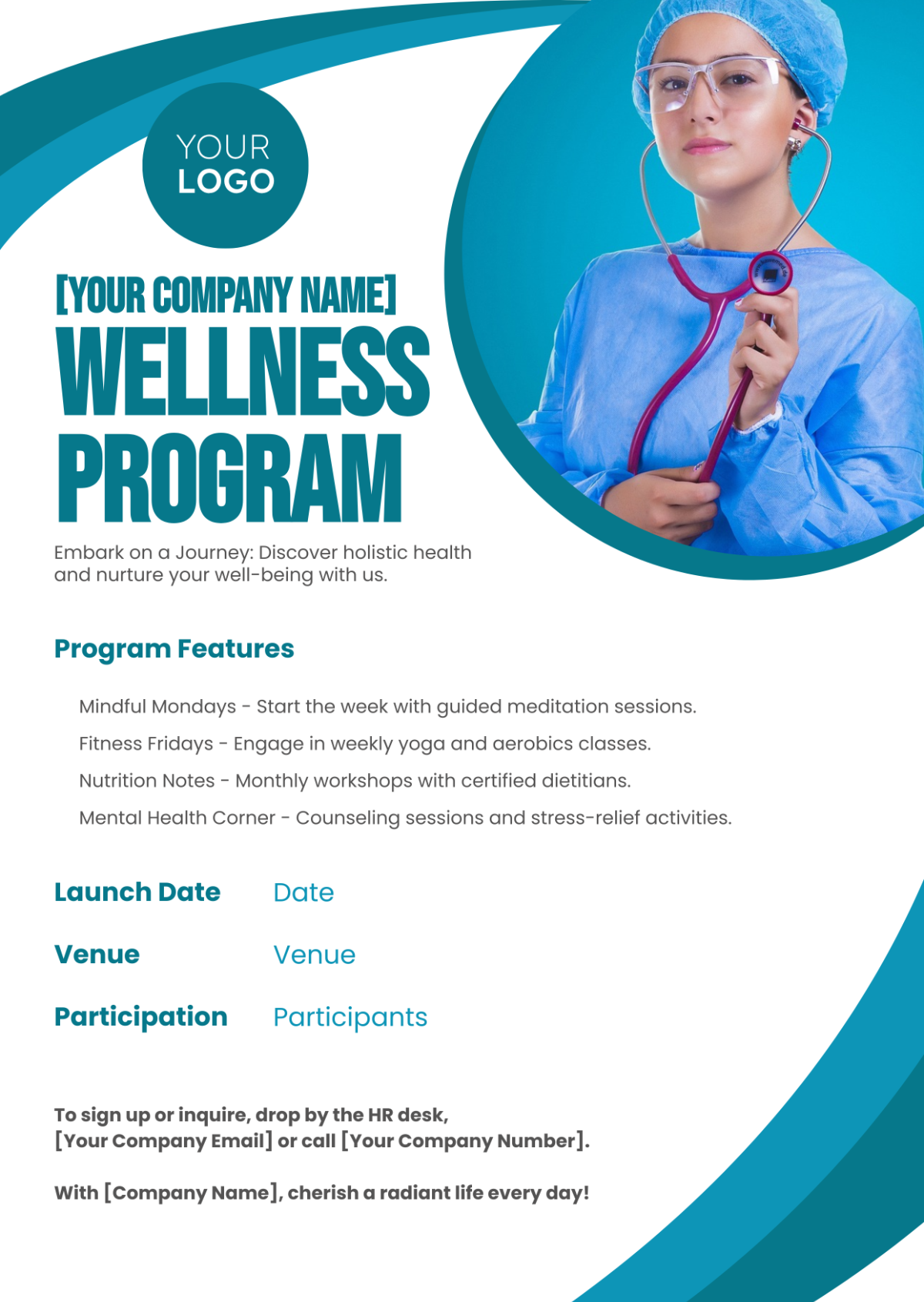 Free Wellness Program Ad HR Template