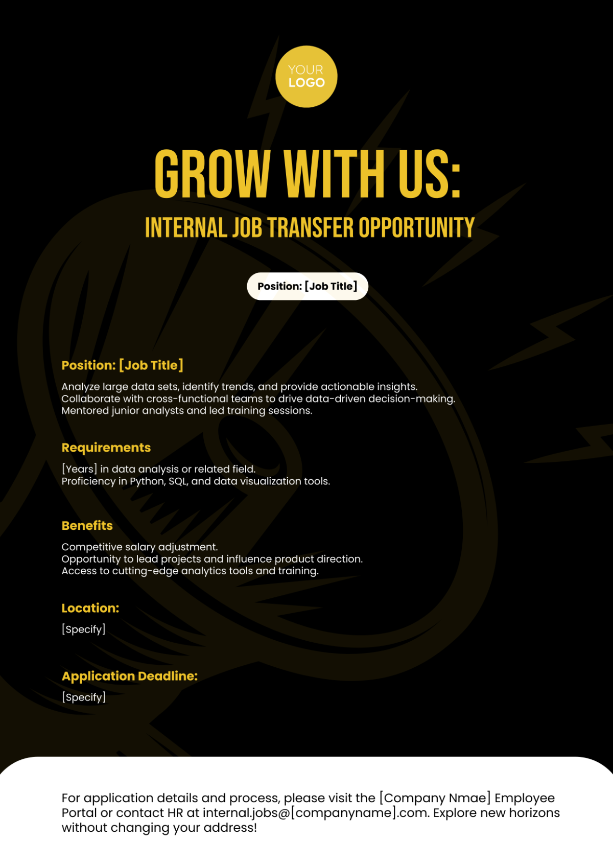 Internal Job Transfer Ad HR Template