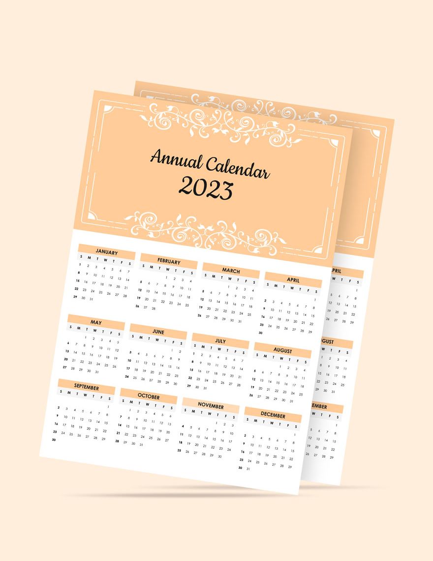 Editable Annual Desk Calendar Template