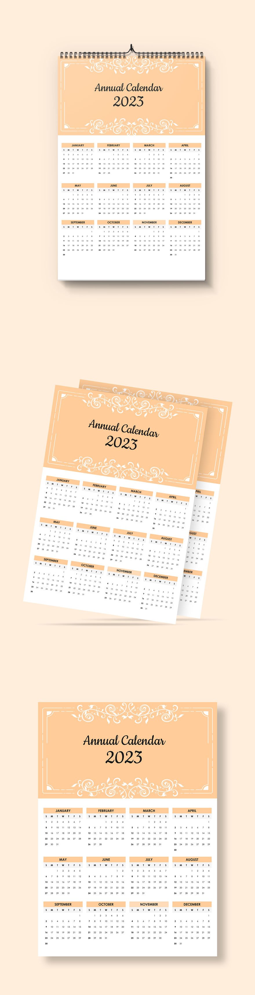 Annual Desk Calendar Templates Documents, Design, Free, Download