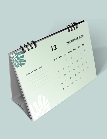 Event Desk Calendar Template - Google Docs, Word, Apple Pages 