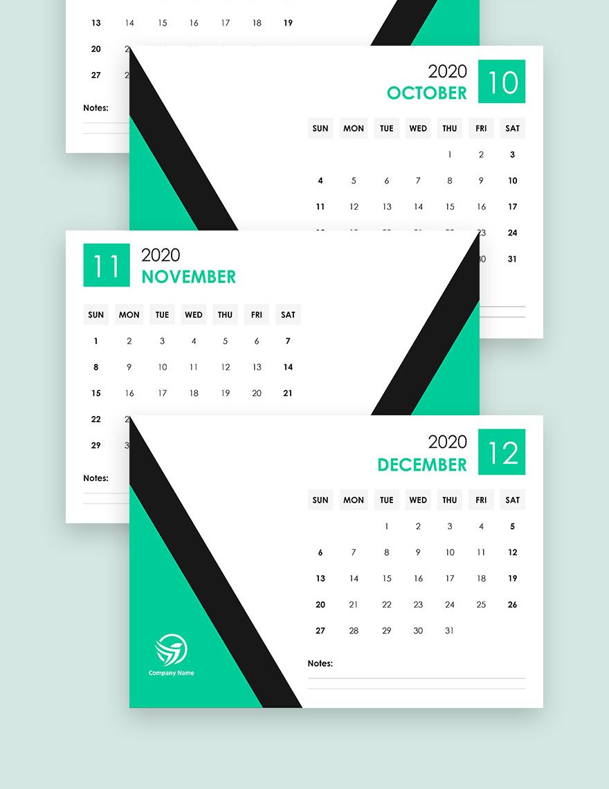Financial Accounting Desk Calendar Template