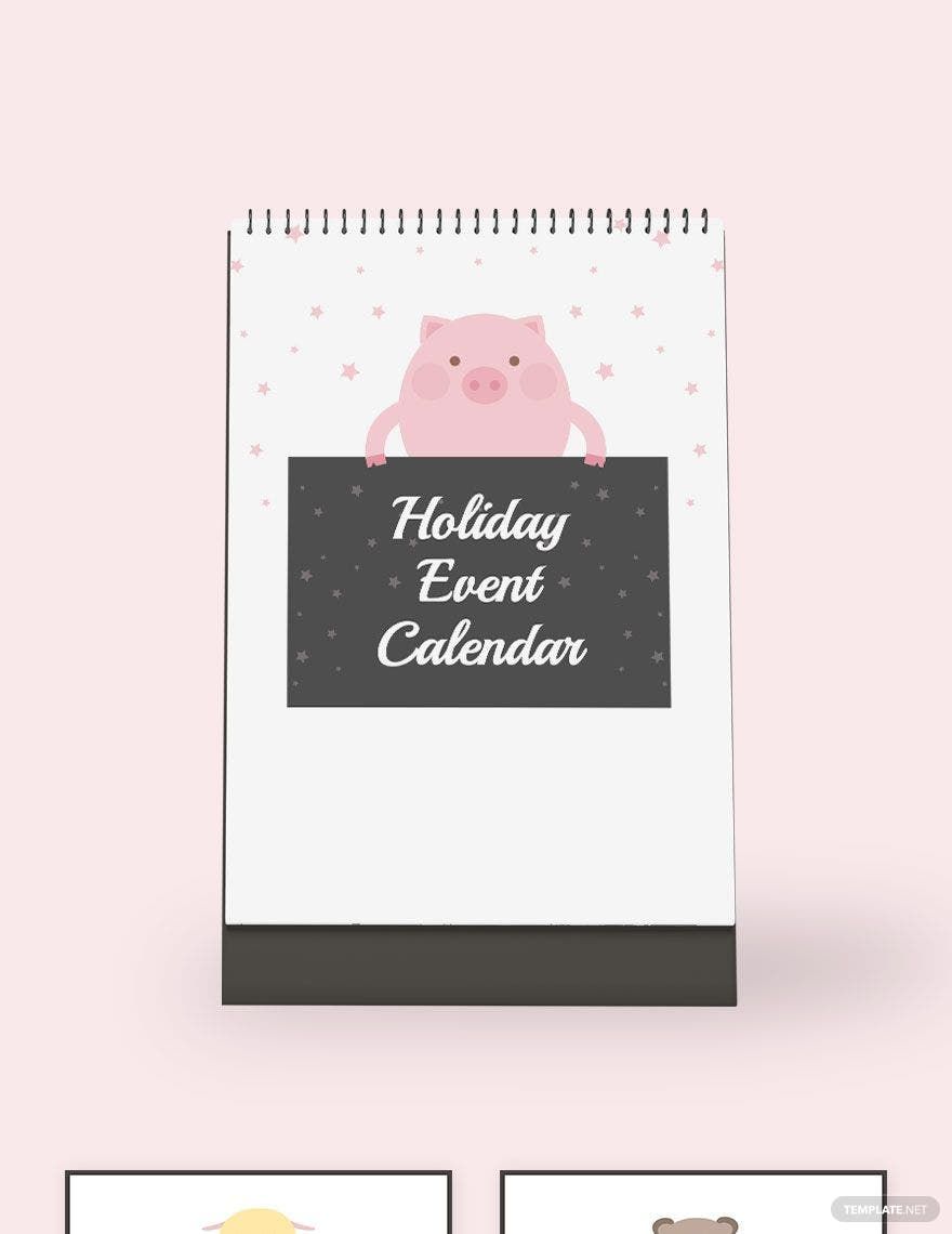 Holiday Event Desk Calendar Template