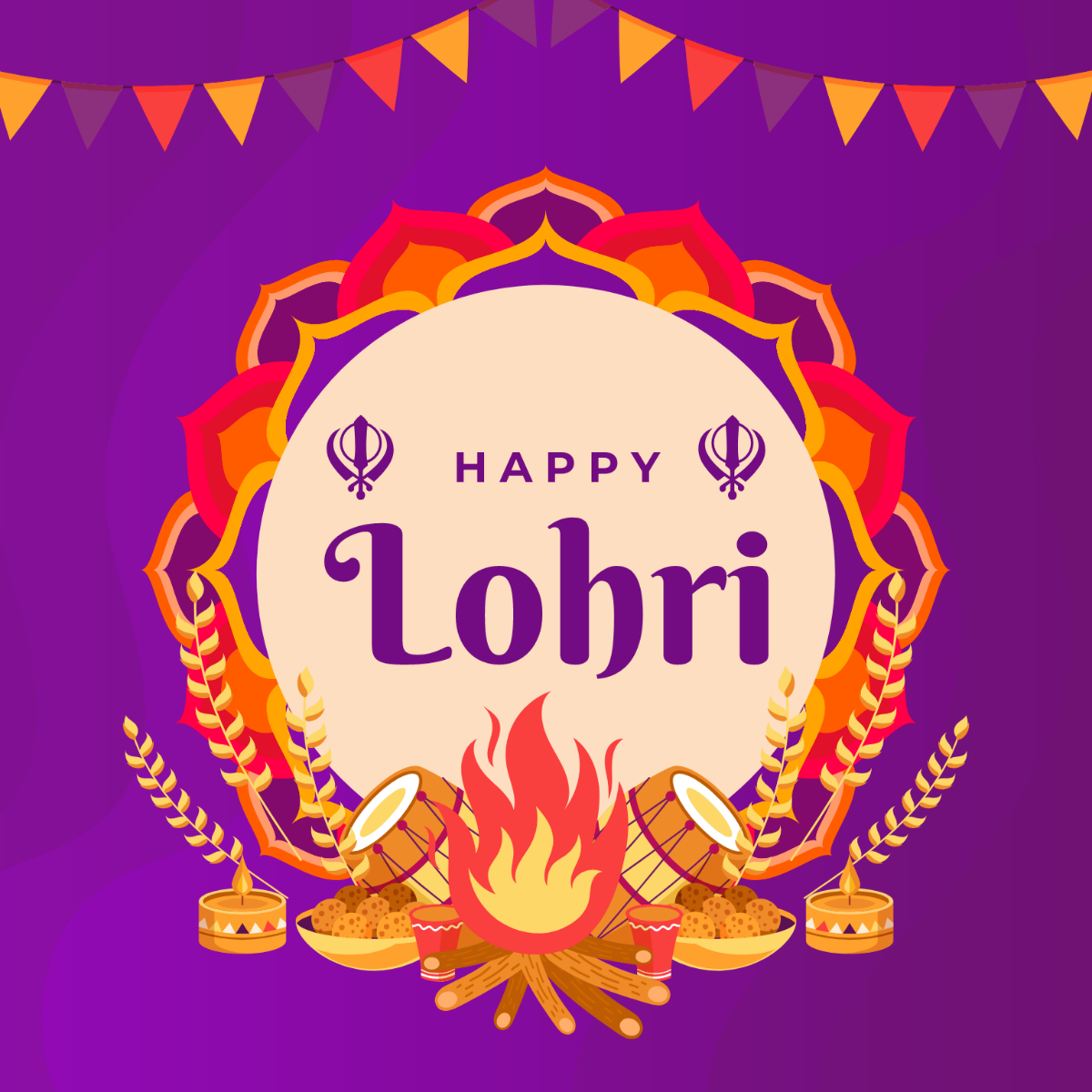 Lohri Drawing|Happy Lohri Drawing|Lohri poster|Happy Lohri poster Drawing| Lohri easyDrawing|Lohriday - YouTube