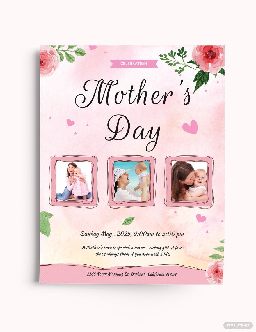Mother's Day Celebration Flyer Template