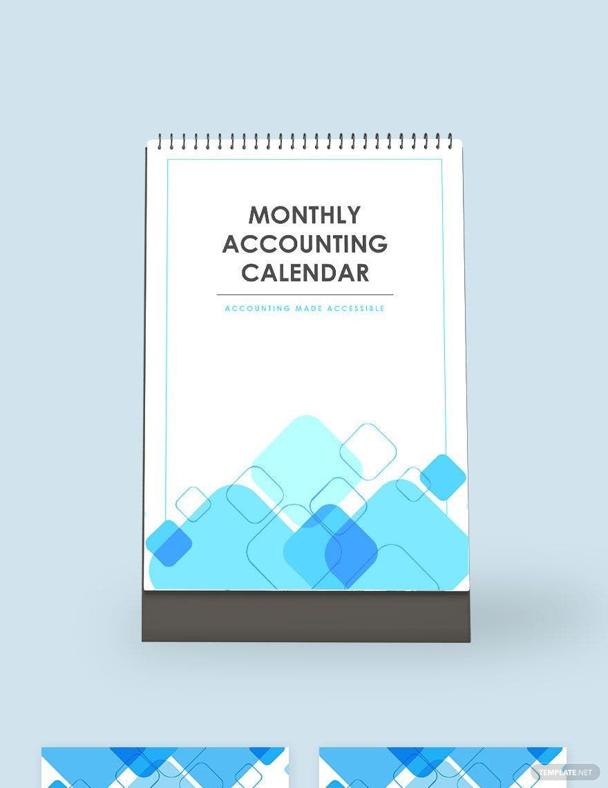 Monthly Accounting Desk Calendar Template