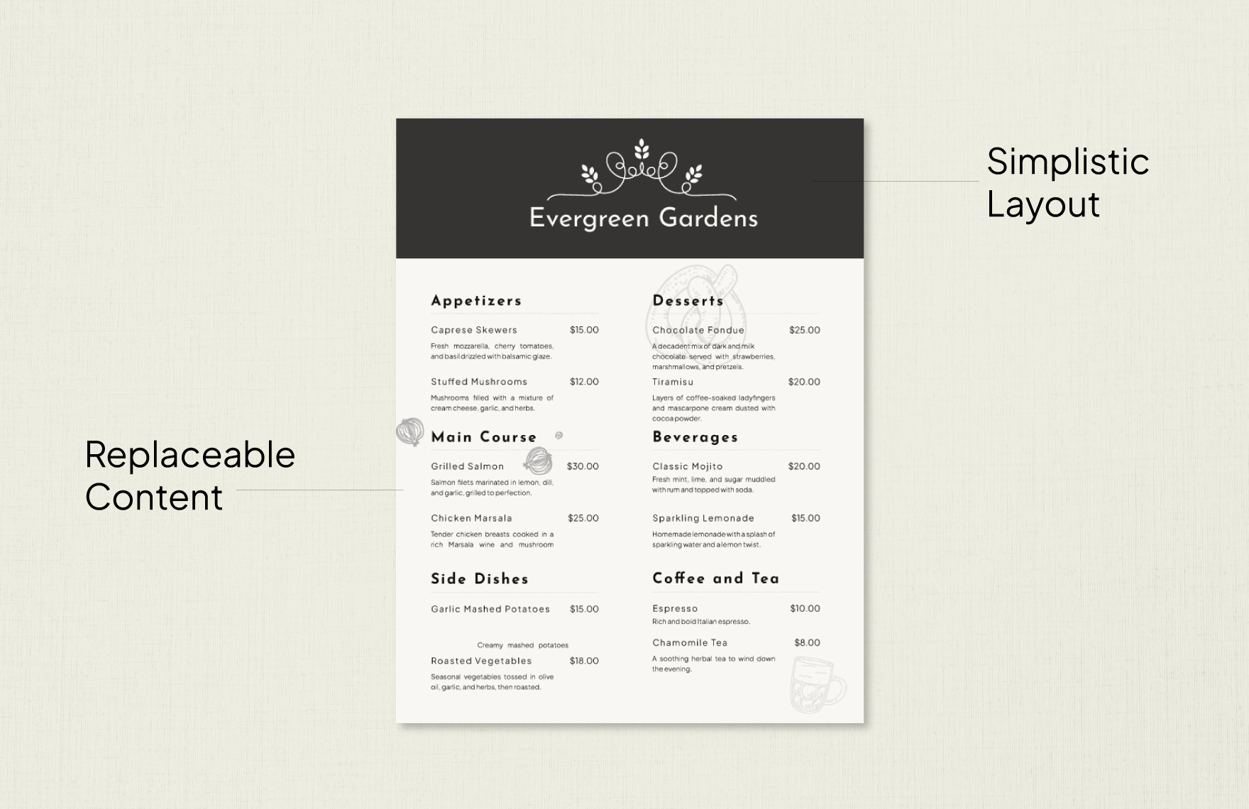 Dinner Party Menu Template in Word PDF Illustrator Google Docs