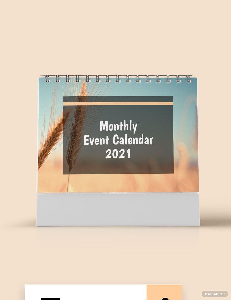 Monthly Event Desk Calendar Template