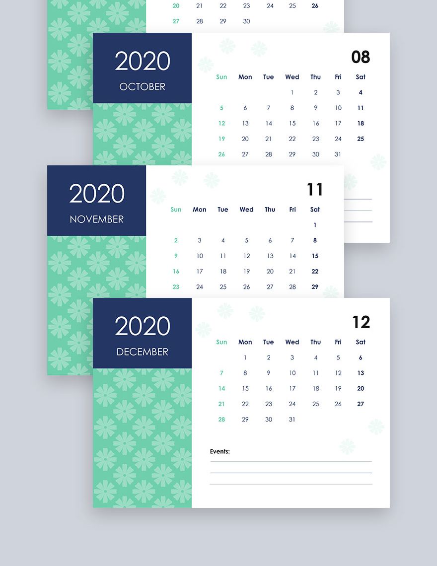 Printable Event Desk Calendar Template