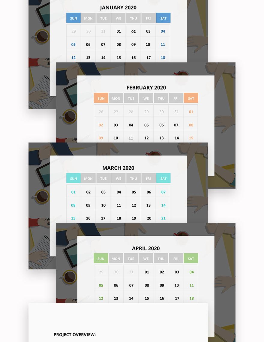Project Desk Calendar Template